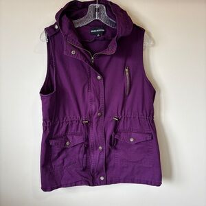 Zenana Outfitters Purple Vest with Adjustable Waist and Pockets